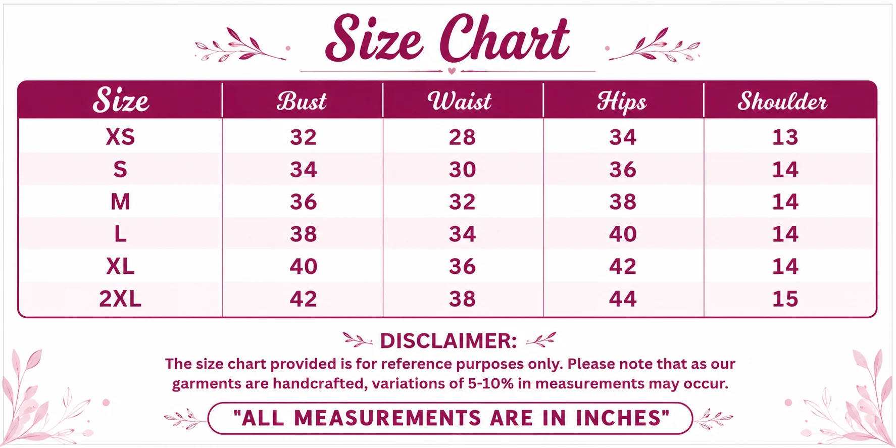 Size Chart Guide